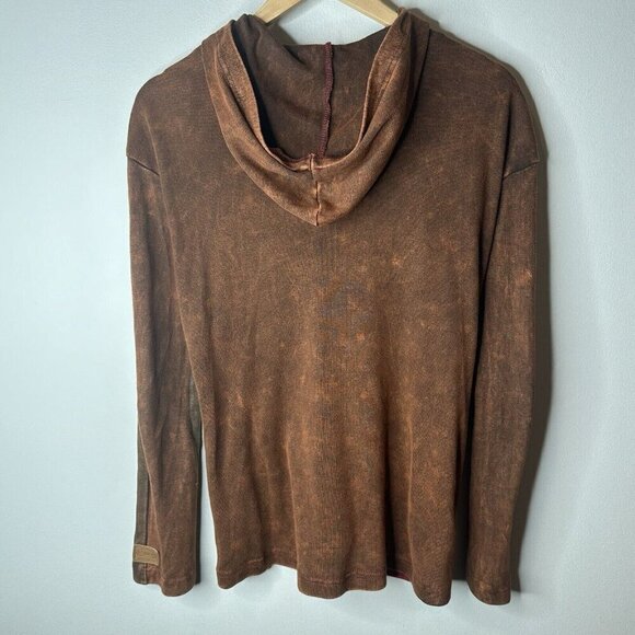 Kyber Outerwear Jacket Womens M Brown Fall Leaves Embroidered Hippie Lagenlook - Picture 8 of 10